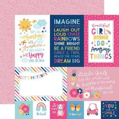 Echo Park Play All Day Girl Designpapier - 4 x 6 Journaling Cards